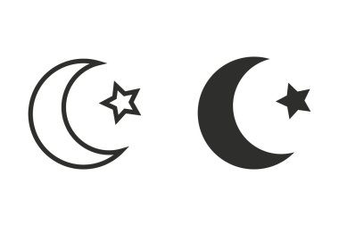 Ay yıldız - vektör simgesi.