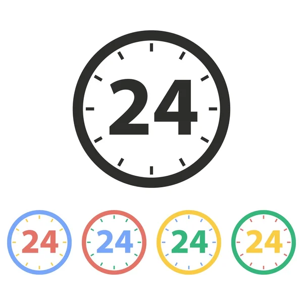 24 horas de servicio - icono de vector . — Vector de stock