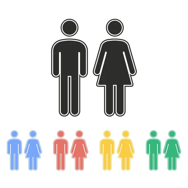 男人和女人上厕所-矢量图标. — 图库矢量图片