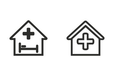 Hastane - vektör simgesi.