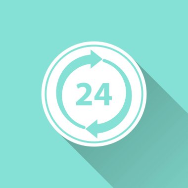 24 saat hizmet - vektör simgesi.