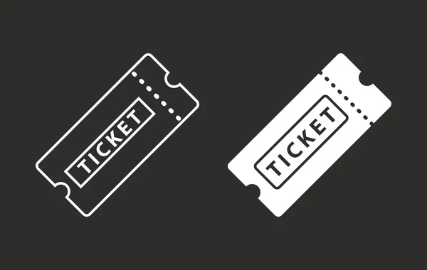 Ticket - icono de vector . — Vector de stock