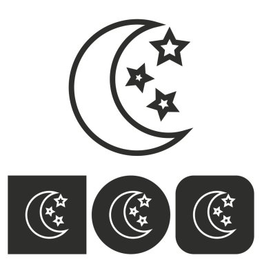 Ay yıldız - vektör simgesi.