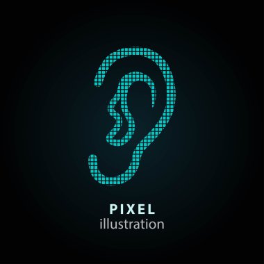 Kulak - piksel illüstrasyon.