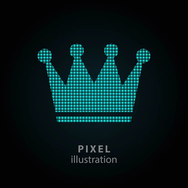 Corona - illustrazione pixel . — Vettoriale Stock