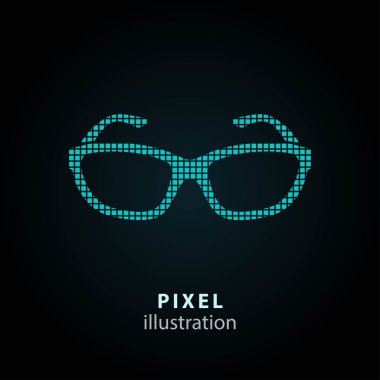 Gözlük - piksel illüstrasyon.
