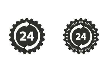 24 saat hizmet - vektör simgesi.