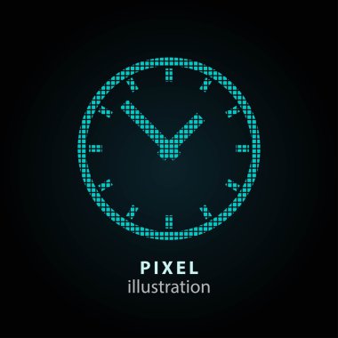 Saat - piksel illüstrasyon.