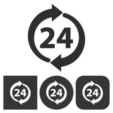 24 saat hizmet - vektör simgesi.