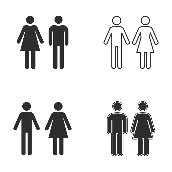 Man en vrouw toilet pictogramserie — Stockvector