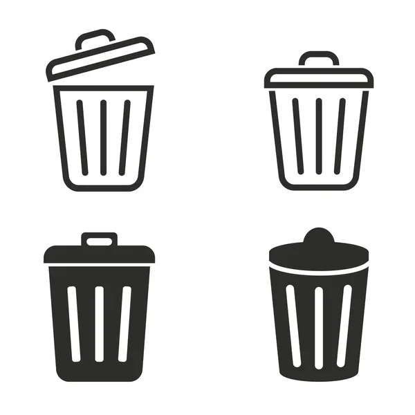 Bin icon set — Stock Vector