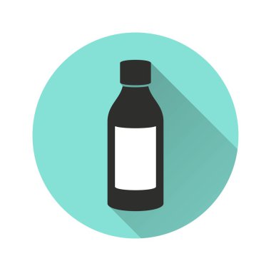 İlaç şişesi vektör simgesi.