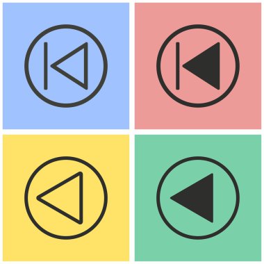 Geriye dönük Icon set.