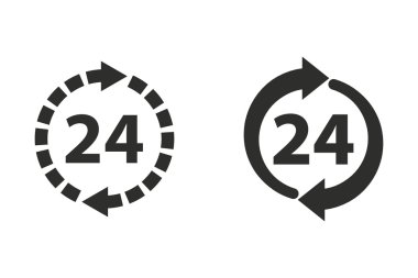 24 saat hizmet - vektör simgesi.