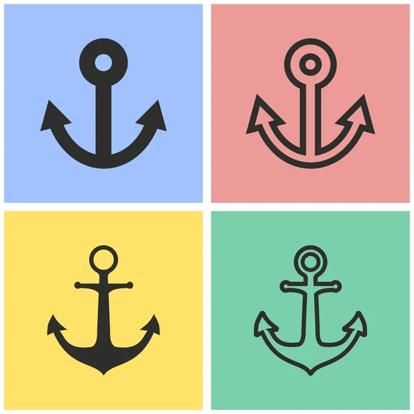 Anchor icon set. — Stock Vector