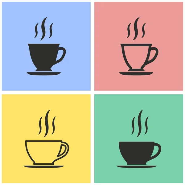 Kaffeetassen-Icon-Set. — Stockvektor