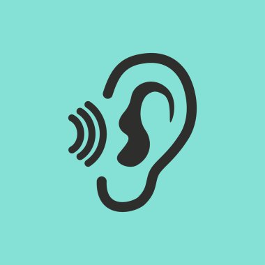 Kulak vektör simgesi.