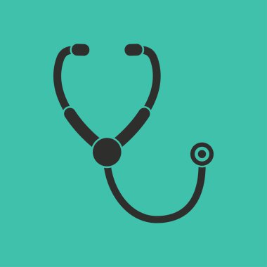 Stetoskop Vektör Simgesi.