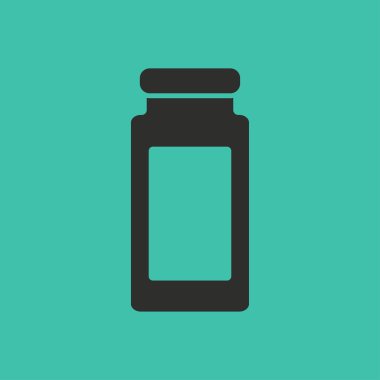 İlaç şişesi vektör simgesi.