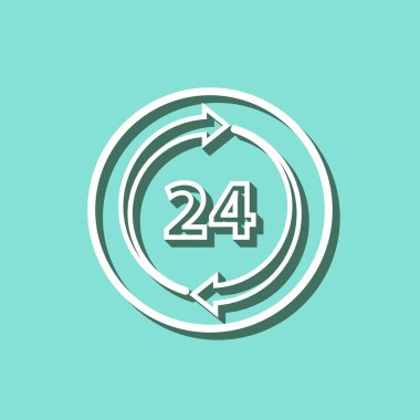 24 saat hizmet - vektör simgesi.