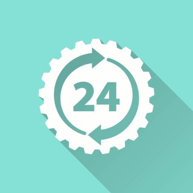 24 saat hizmet - vektör simgesi.