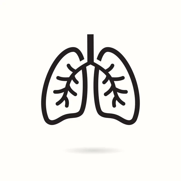 Human Lungs Icon Black Vector Illustrations Isolated White — Stock Vector