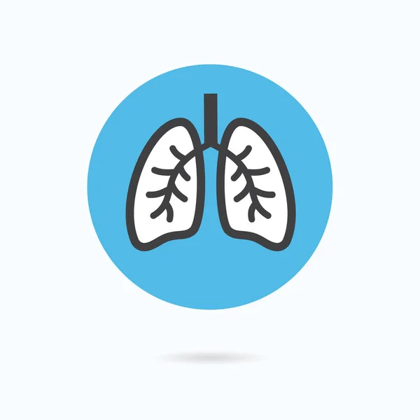 Ludzka Ikona Płuc Prosta Ilustracja Odizolowana Projektowania Graficznego Webowego — Wektor stockowy