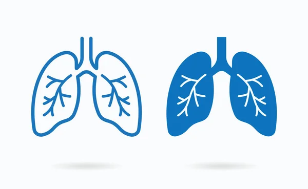 Human Lungs Icon Vector Illustration Isolated White — Stock Vector