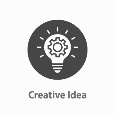Yaratıcı fikir ikonu. Vektör çizimi. Yenilik, mühendislik, fikir sembolü.