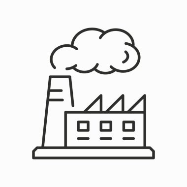 Fabrika çizgisi simgesi. Beyaz arkaplanda vektör illüstrasyonu.