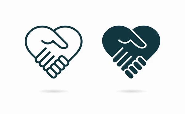 Handshake Heart Symbol Vector Illustration Graphic Web Design — Stock Vector