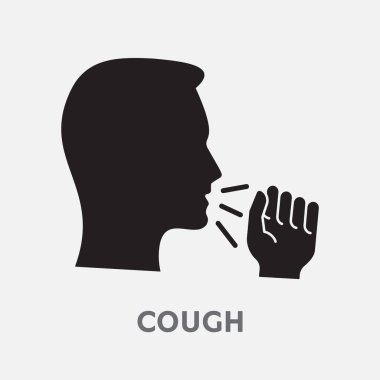 Coughing man icon. Vector illustration isolated on white. clipart