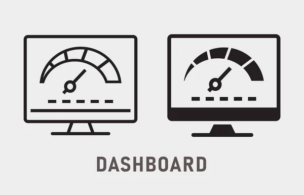 Dashboarding 시각화 아이콘 흰색으로 — 스톡 벡터