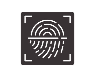 Parmak izi ikonu. Vektör çizimi izole edildi.