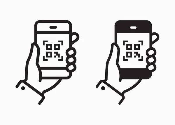 QR kod tarama simgesi. Vektör illüstrasyonu beyazda izole edildi.