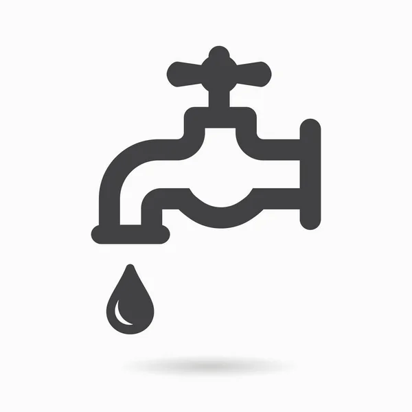 Water Faucet Simple Icons White Background — Stock Vector