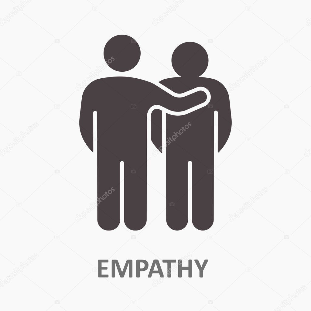 Empathy icon. Vector illustration isolated on white.