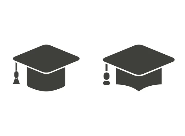 Ícones de tampa de graduação — Vetor de Stock