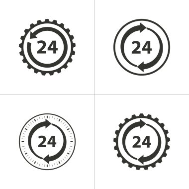 Basit 24 saat servis simge kümesi