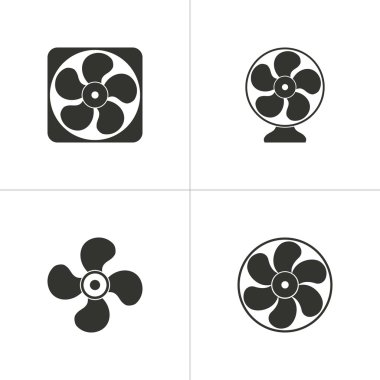 Set of simple fan icon clipart