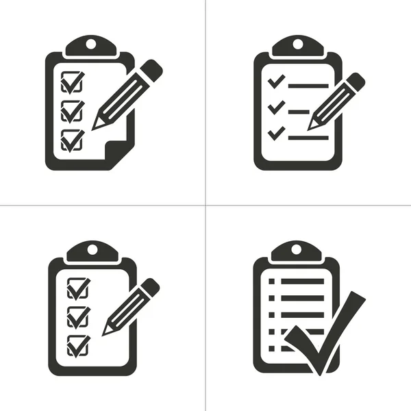 Set van eenvoudige Klembord-pictogram — Stockvector