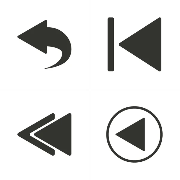 Conjunto de ícone simples para trás — Vetor de Stock