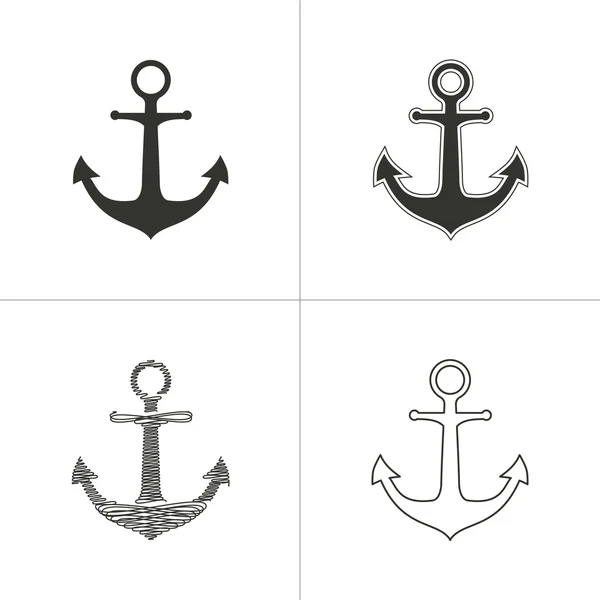 Set of simple anchor icon — Stock Vector