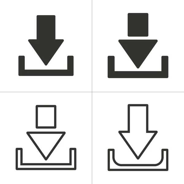 Basit download Icon Set — Stok Vektör