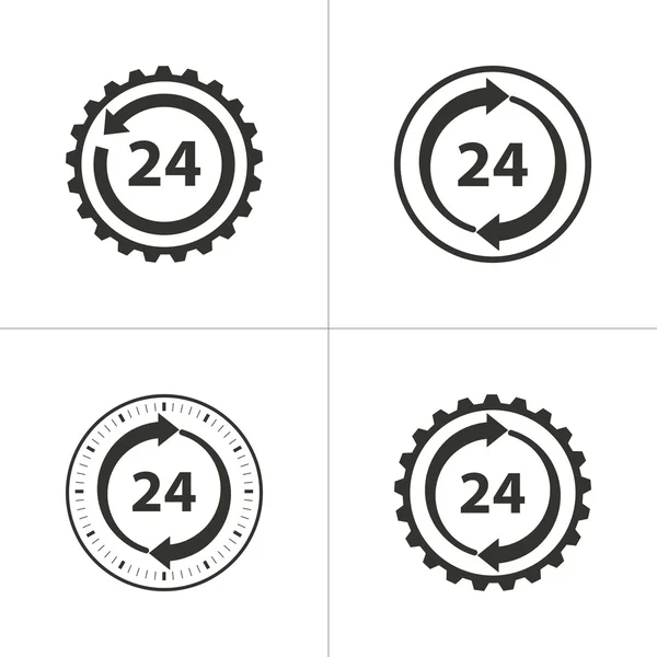 Set of simple 24 hour service icon — Stock Vector