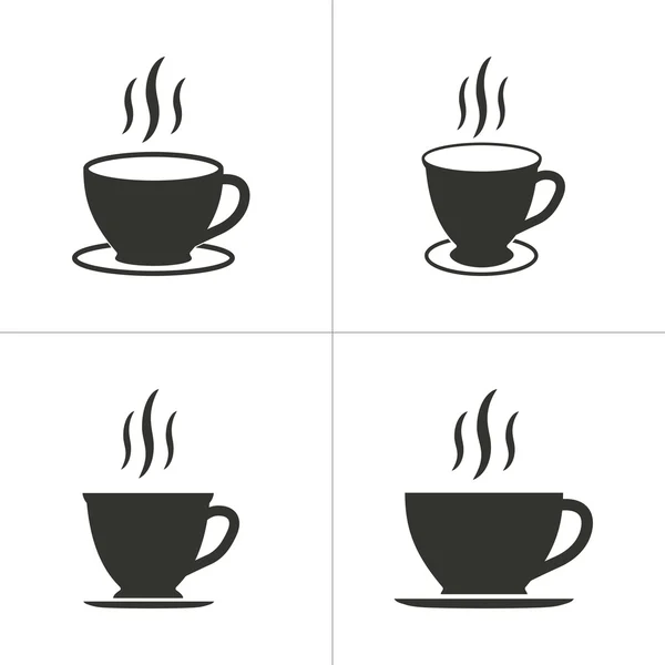 Set von einfachen Kaffeetassen-Symbol — Stockvektor
