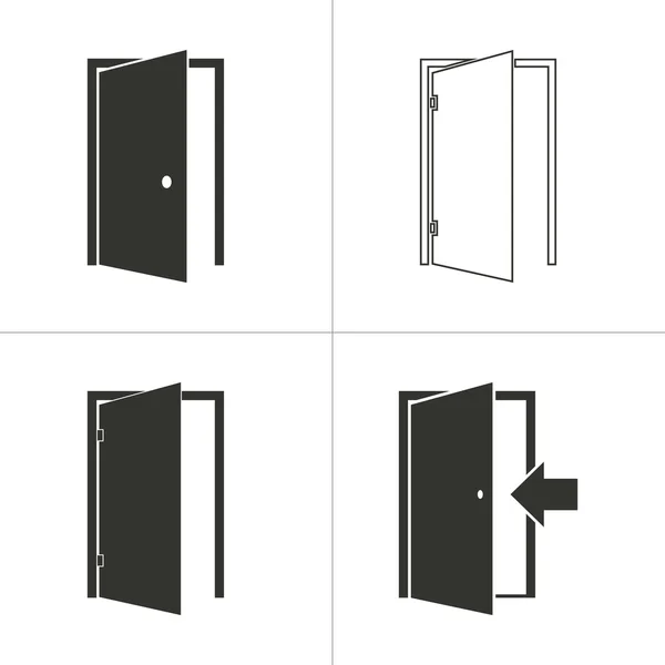 Ensemble d'icône de porte simple — Image vectorielle