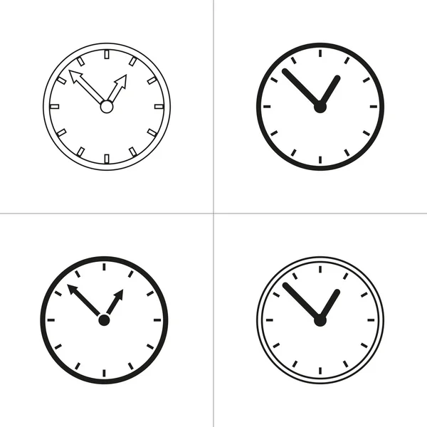 Ensemble d'icône d'horloge simple — Image vectorielle