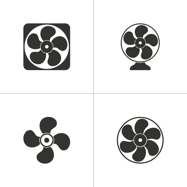 Set van eenvoudige ventilator pictogram — Stockvector