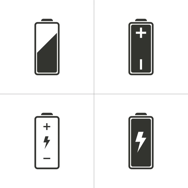 Conjunto de icono de batería simple — Vector de stock